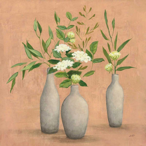 Natural Bouquet I White Modern Wood Framed Art Print with Double Matting by Purinton, Julia