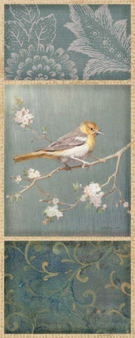 Northern Oriole - Wag White Modern Wood Framed Art Print with Double Matting by Nai, Danhui