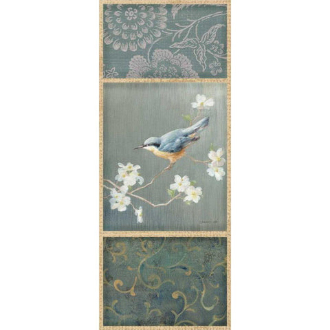 Nuthatch - Wag Black Modern Wood Framed Art Print with Double Matting by Nai, Danhui