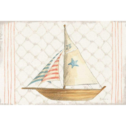 Floursack Nautical XII White Modern Wood Framed Art Print by Nai, Danhui