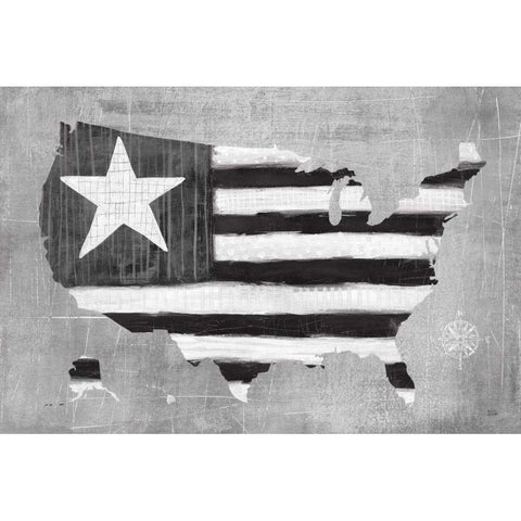 See the USA Americana BW White Modern Wood Framed Art Print by Averinos, Melissa