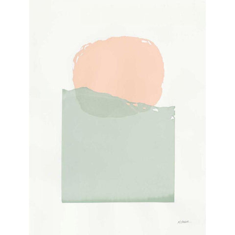 Buoyant Pink and Green Black Modern Wood Framed Art Print by Schick, Mike