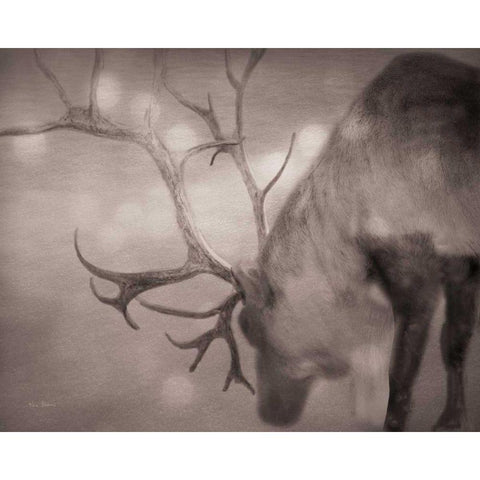 If on a Winters Night Sepia Gold Ornate Wood Framed Art Print with Double Matting by Bevan, Keri