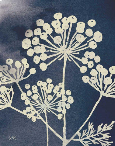 Dark Blue Sky Garden I Black Ornate Wood Framed Art Print with Double Matting by Studio Mousseau