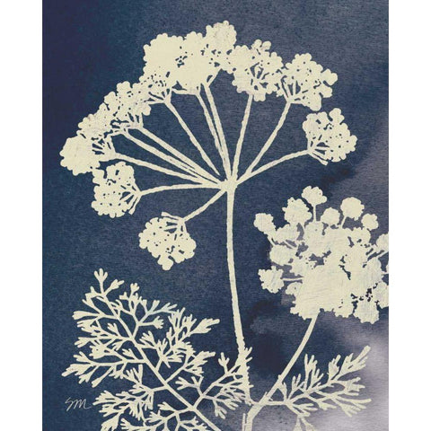 Dark Blue Sky Garden II Black Modern Wood Framed Art Print with Double Matting by Studio Mousseau