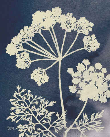 Dark Blue Sky Garden II Black Ornate Wood Framed Art Print with Double Matting by Studio Mousseau