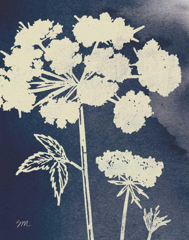 Dark Blue Sky Garden III Black Ornate Wood Framed Art Print with Double Matting by Studio Mousseau