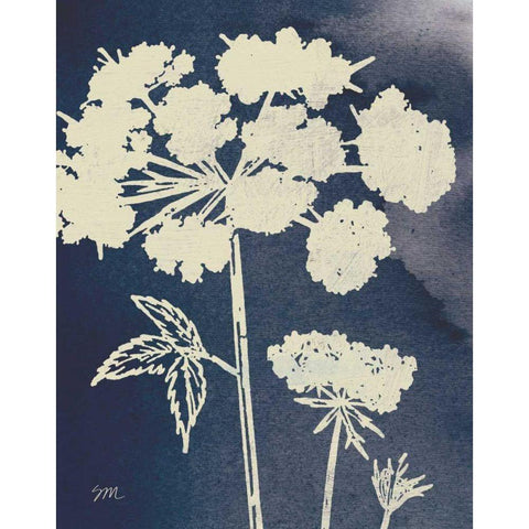 Dark Blue Sky Garden III Gold Ornate Wood Framed Art Print with Double Matting by Studio Mousseau