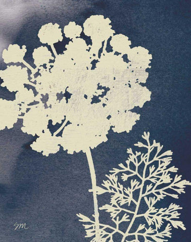 Dark Blue Sky Garden IV White Modern Wood Framed Art Print with Double Matting by Studio Mousseau