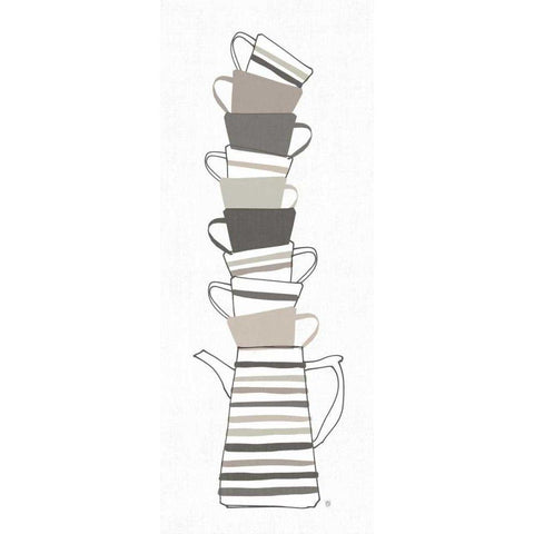 Stack of Cups II Neutral Gold Ornate Wood Framed Art Print with Double Matting by Tillmon, Avery