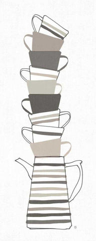 Stack of Cups II Neutral Black Ornate Wood Framed Art Print with Double Matting by Tillmon, Avery