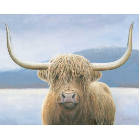 Highland Cow v2 Black Modern Wood Framed Art Print by Wiens, James