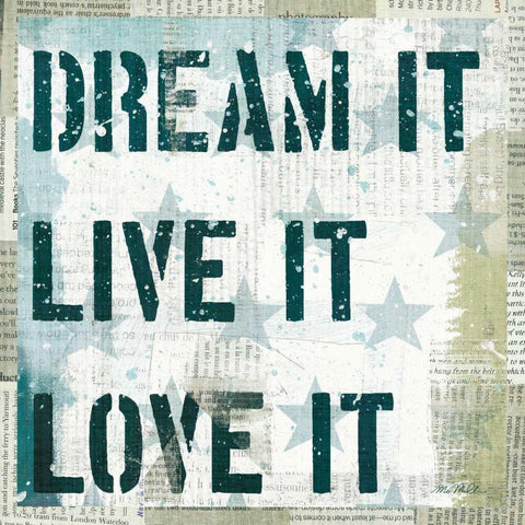 American Dream II Black Modern Wood Framed Art Print with Double Matting by Mullan, Michael