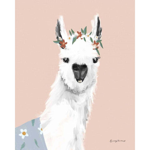Delightful Alpacas I Black Modern Wood Framed Art Print by Thorns, Becky