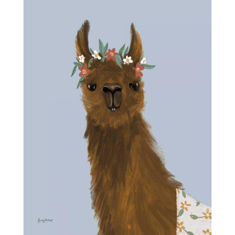Delightful Alpacas II Black Modern Wood Framed Art Print with Double Matting by Thorns, Becky