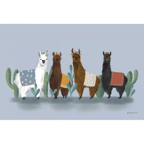 Delightful Alpacas V White Modern Wood Framed Art Print by Thorns, Becky