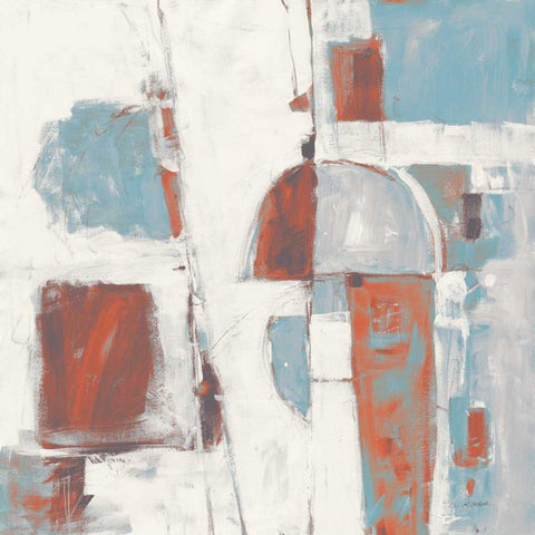 Down to the Street Cool Gold Ornate Wood Framed Art Print with Double Matting by Schick, Mike