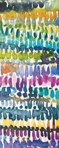 Colorful Paterns IV Panel II White Modern Wood Framed Art Print with Double Matting by Warrick, Cheryl