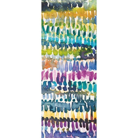 Colorful Paterns IV Panel II Gold Ornate Wood Framed Art Print with Double Matting by Warrick, Cheryl