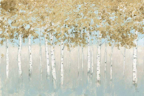Shimmering Forest White Modern Wood Framed Art Print with Double Matting by Wiens, James