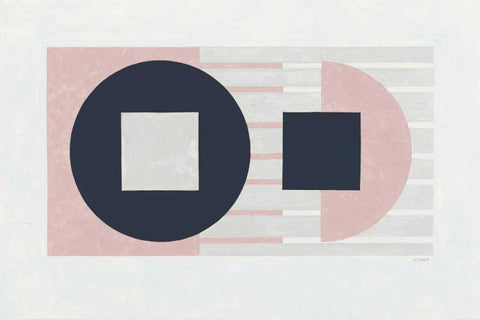 Laterally Speaking Pink Black Ornate Wood Framed Art Print with Double Matting by Schick, Mike