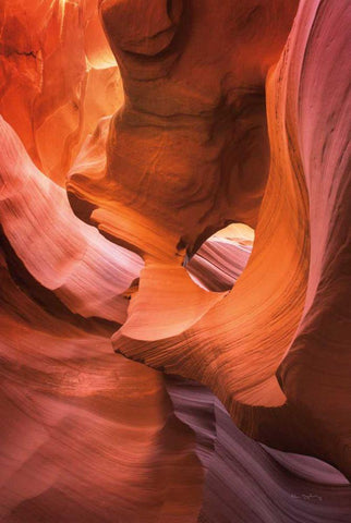 Lower Antelope Canyon IX White Modern Wood Framed Art Print with Double Matting by Majchrowicz, Alan