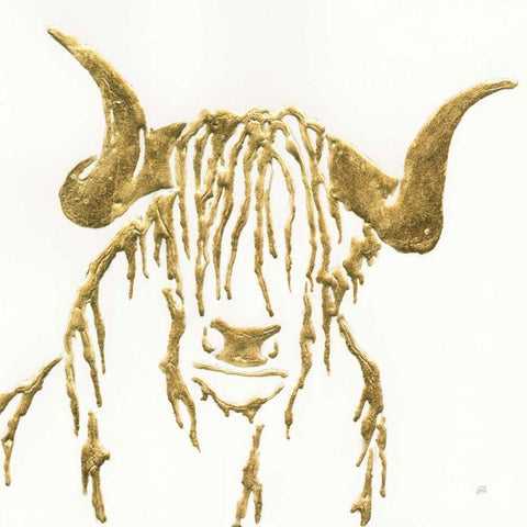 Gilded Highlander II White Modern Wood Framed Art Print by Paschke, Chris