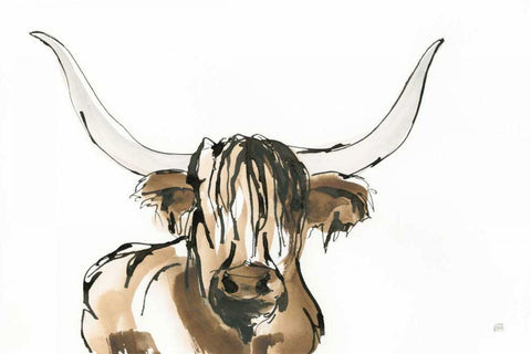 Highlander II White Modern Wood Framed Art Print with Double Matting by Paschke, Chris