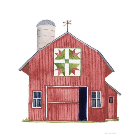 Life on the Farm Barn Element I Dark Red Black Modern Wood Framed Art Print with Double Matting by McKenna, Kathleen Parr