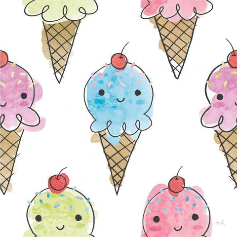 My Treat Pattern V White Modern Wood Framed Art Print with Double Matting by Hershey, Moira