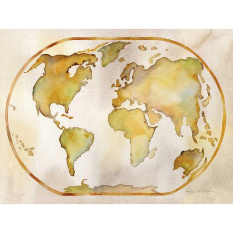 Around the World White Modern Wood Framed Art Print by McKenna, Kathleen Parr