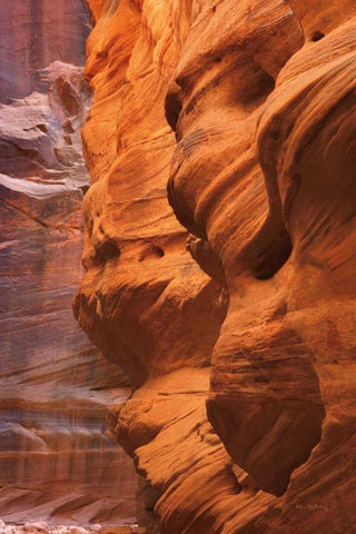 Buckskin Gulch III White Modern Wood Framed Art Print with Double Matting by Majchrowicz, Alan