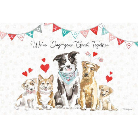 Paws of Love I White Modern Wood Framed Art Print by Grove, Beth