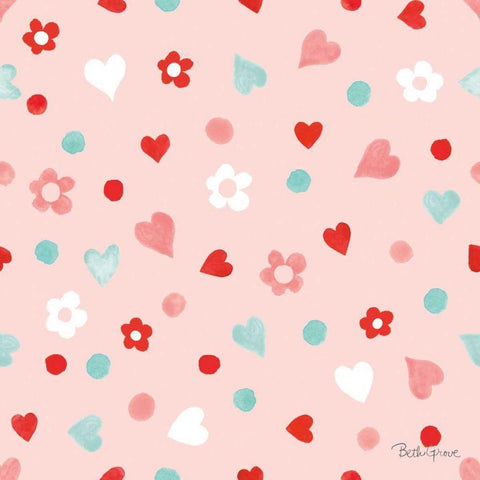 Paws of Love Pattern IIB Black Modern Wood Framed Art Print with Double Matting by Grove, Beth
