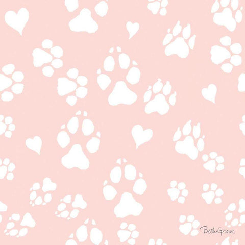 Paws of Love Pattern IIIB Black Modern Wood Framed Art Print with Double Matting by Grove, Beth
