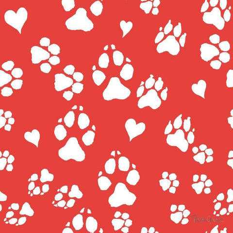 Paws of Love Pattern IIIC Black Ornate Wood Framed Art Print with Double Matting by Grove, Beth