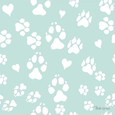 Paws of Love Pattern IIID Gold Ornate Wood Framed Art Print with Double Matting by Grove, Beth