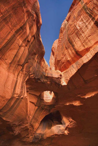 Neon Canyon I White Modern Wood Framed Art Print with Double Matting by Majchrowicz, Alan