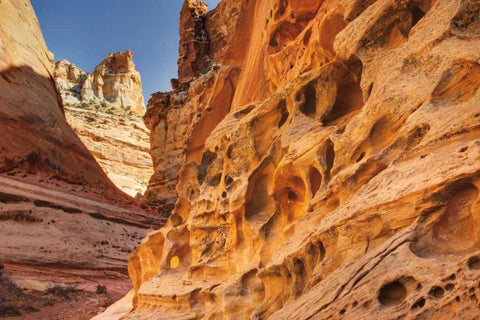 Crack Canyon I White Modern Wood Framed Art Print with Double Matting by Majchrowicz, Alan