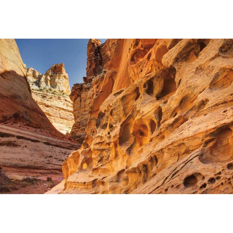 Crack Canyon I Black Modern Wood Framed Art Print with Double Matting by Majchrowicz, Alan