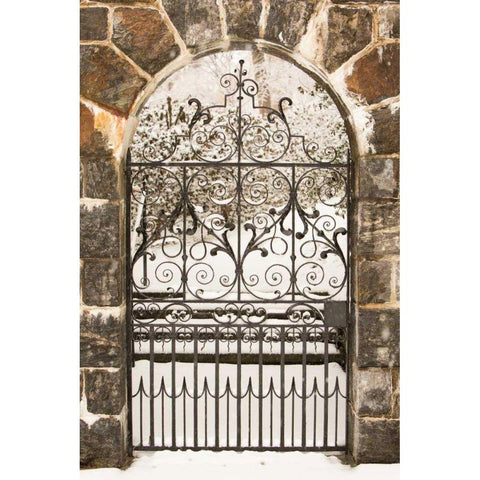 Winterthur Gate Gold Ornate Wood Framed Art Print with Double Matting by Aledanda