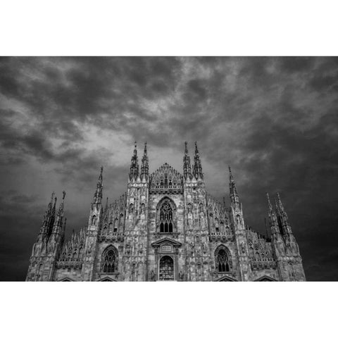 Duomo di Milano Black Modern Wood Framed Art Print with Double Matting by Aledanda