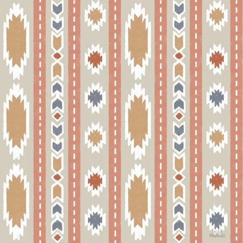 Gone Glamping Pattern IIA White Modern Wood Framed Art Print with Double Matting by Marshall, Laura