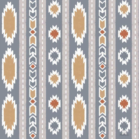 Gone Glamping Pattern IIC White Modern Wood Framed Art Print with Double Matting by Marshall, Laura