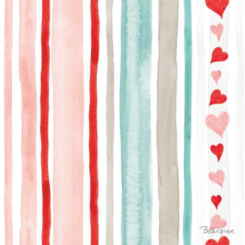 Paws of Love Pattern VI White Modern Wood Framed Art Print with Double Matting by Grove, Beth