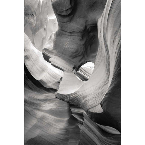 Lower Antelope Canyon IX BW Black Modern Wood Framed Art Print by Majchrowicz, Alan