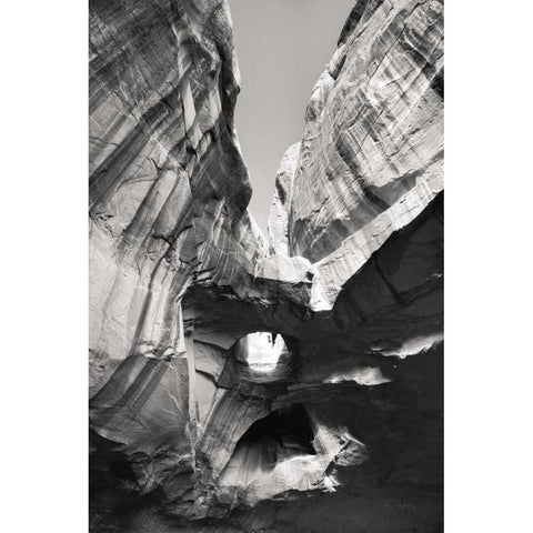 Neon Canyon I BW White Modern Wood Framed Art Print by Majchrowicz, Alan