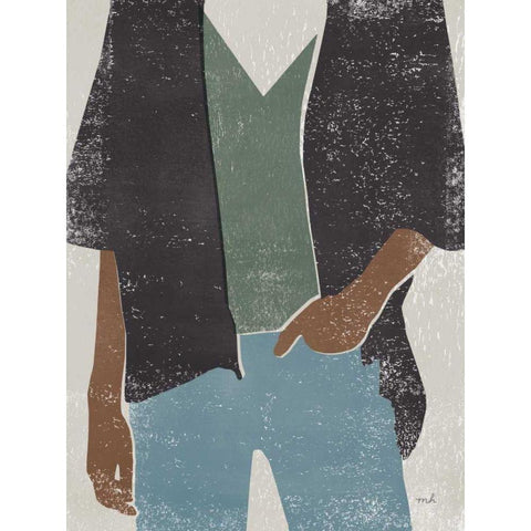 Casual I Black Modern Wood Framed Art Print by Hershey, Moira