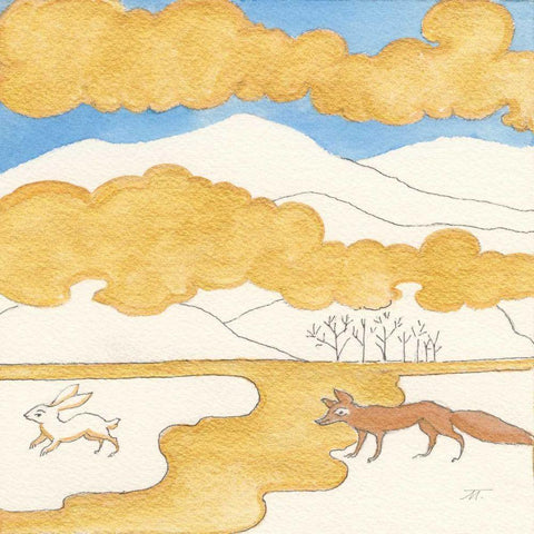 Riverside I Black Ornate Wood Framed Art Print with Double Matting by Thomas, Miranda