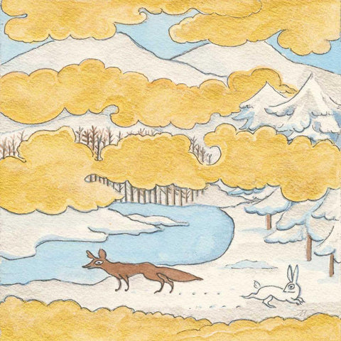 Riverside II Black Modern Wood Framed Art Print with Double Matting by Thomas, Miranda